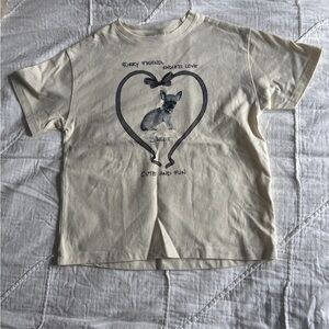 Girls Zara Cream Graphic Tee Size 11-12